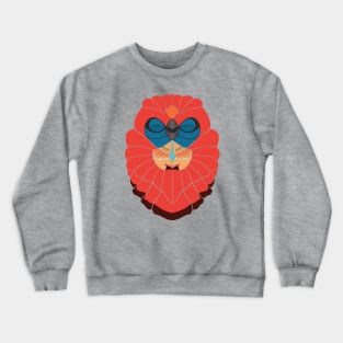 Praying Owl in Red Crewneck Sweatshirt